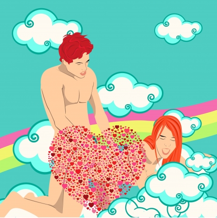 Make love on the skyのイラスト素材