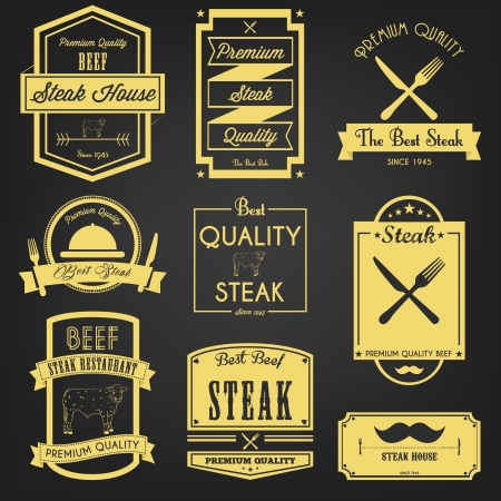 Premium Steak Vintage Labelのイラスト素材