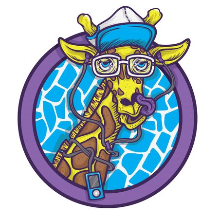 Hipster Giraffeのイラスト素材