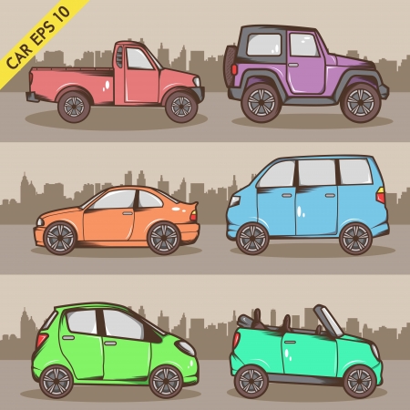 Cartoon Car Setのイラスト素材