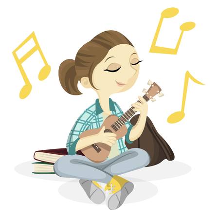 Ukulele Girlのイラスト素材