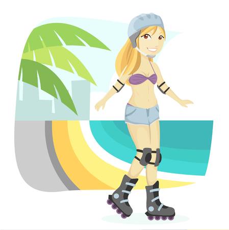 Cute Beach Girlのイラスト素材