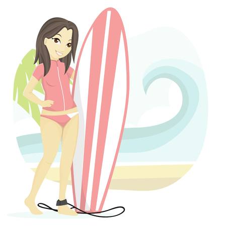 Cute Beach Girlのイラスト素材