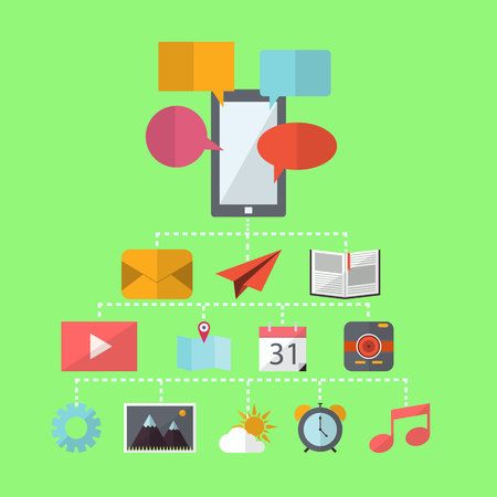 Mobile Phone Flat Designのイラスト素材