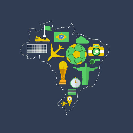 Brazil worldcup event flat designのイラスト素材