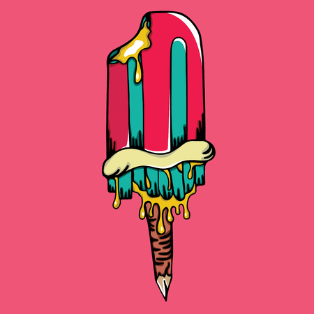 The popsicle monster doodleのイラスト素材