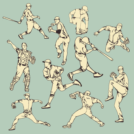 Baseball Sport Actionのイラスト素材