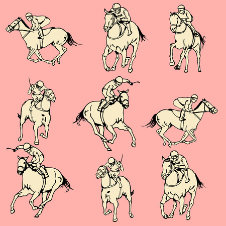 Horse racing sport illustrationのイラスト素材