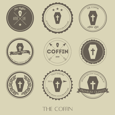 The vintage style of coffin business logoのイラスト素材