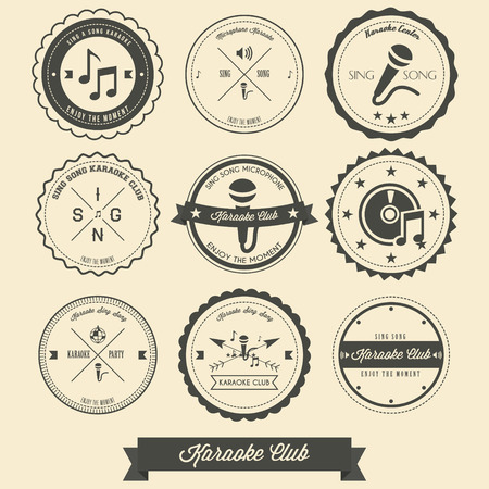 Karaoke Club Label Designのイラスト素材