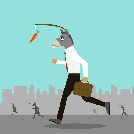 Donkey and his carrotのイラスト素材