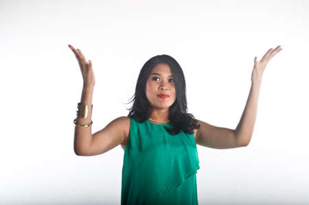 Shopaholic girl spending her money for branded itemの写真素材