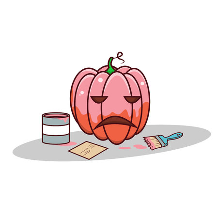 Isolated cartoon pink pumpkin for valentineのイラスト素材