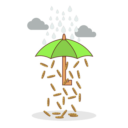 Isolated cartoon investment umbrellaのイラスト素材