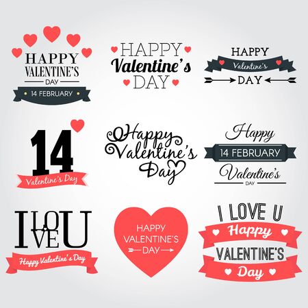 Happy valentine's day banner collectionのイラスト素材