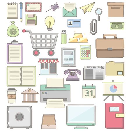 Cute business Icon collectionsのイラスト素材