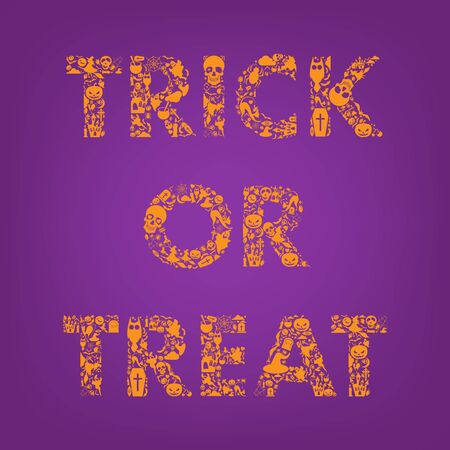trick or treat halloween creative typographyのイラスト素材
