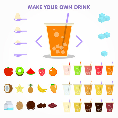 bubble drink juice creator for apps designのイラスト素材
