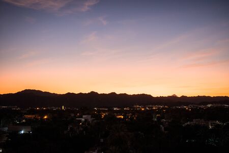 Orange sunset from the Nizwa Fort, Omanの写真素材