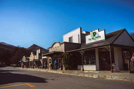 Arrowtown, New Zealand, October 6, 2019: Beautiful morning picture of the town centerのeditorial素材