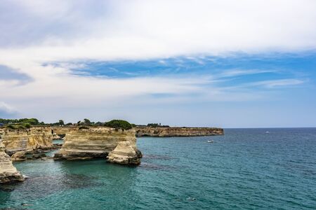 Faraglioni di Torre Sant Andrea, Puglia, Salento, Italy, Otrantoの写真素材
