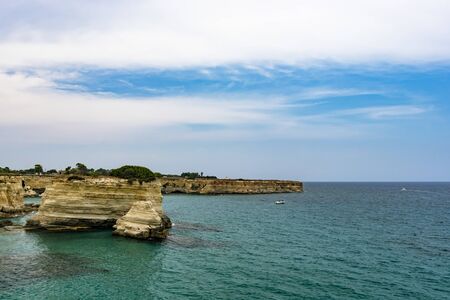 Faraglioni di Torre Sant Andrea, Puglia, Salento, Italy, Otrantoの写真素材