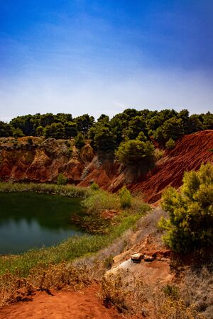 Quarry of bauxite in Otrantoの写真素材