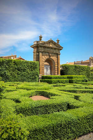 June 3, 2018 - Bagnaia, Lazio, Italy - Villa Lante is a Mannerist garden of surprise near Viterbo, central Italy, attributed to Jacopo Barozzi da Vignola. The Fountain of the Four Moors.のeditorial素材