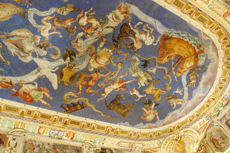 June 3, 2016 - Caprarola, Viterbo, Lazio, Italy - Villa Farnese, a Renaissance and Mannerist construction. One of the beautiful frescoes painted inside the building. Artwork.のeditorial素材