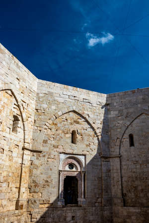 September 21, 2018 - Italy, Bari, Andria, Castel del Monte - the octagonal courtyard of the castleのeditorial素材