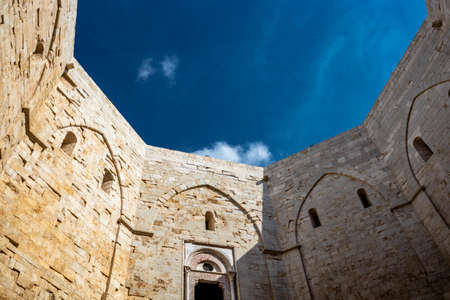 September 21, 2018 - Italy, Bari, Andria, Castel del Monte - the octagonal courtyard of the castleのeditorial素材