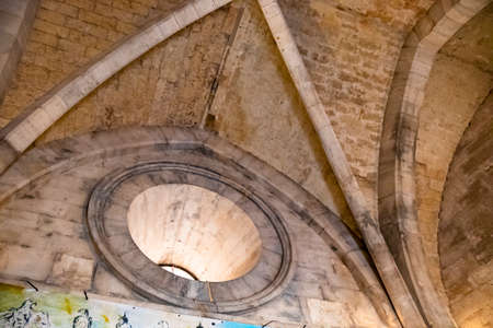 September 21, 2018 - Italy, Bari, Andria, Castel del Monte - the octagonal courtyard of the castleのeditorial素材