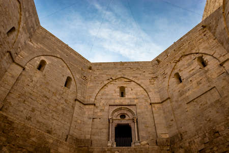 September 21, 2018 - Italy, Bari, Andria, Castel del Monte - the octagonal courtyard of the castleのeditorial素材