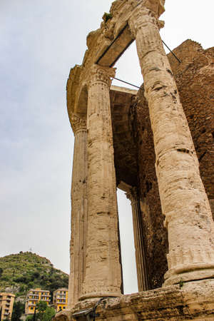 The Roman-era natural and archaeological park of Villa Gregoriana, in Tivoli, Lazio, Italy. In the valley of the Aniene river. Born from the project of Pope Gregorio XVI.のeditorial素材