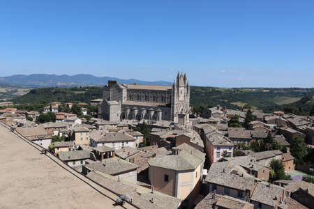 The bridge of the towers is an arched bridge derived from a Roman aqueduct in Spoleto. Province of Perugia, Umbria, Italy.のeditorial素材