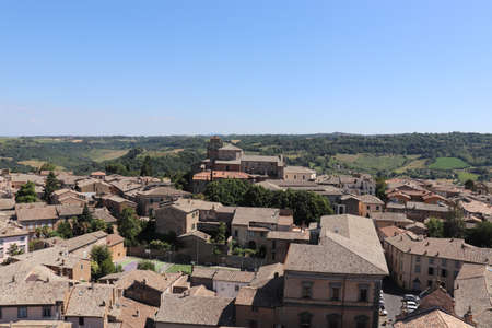 High view of the city of Orvieto. Province of Terni, Umbria, Italy.のeditorial素材