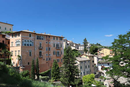 A glimpse of the city of Spoleto. Province of Perugia, Umbria, Italy.のeditorial素材