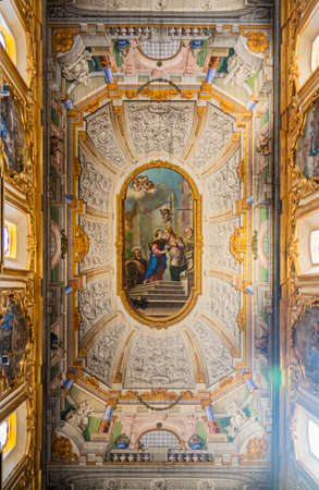 August 8, 2020 - Matera, Basilicata, Italy - The government building located in Piazza Vittorio Veneto. The blue sky on a summer evening.のeditorial素材