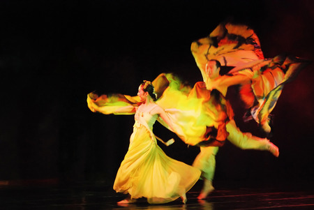 Performance of Busan Korean traditional dance at theatreのeditorial素材