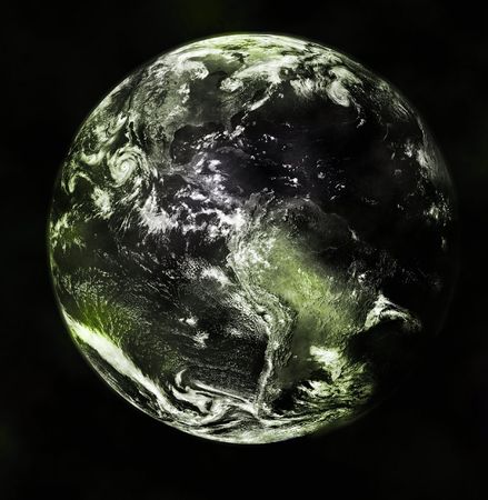 Earth blue planet in space to background
