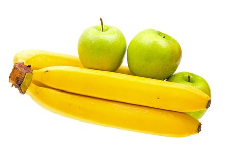 Close-up fresh fruits isolated on white backgroundの写真素材