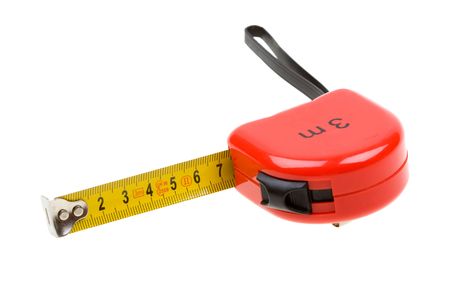 Red tape measure isolated on white background
