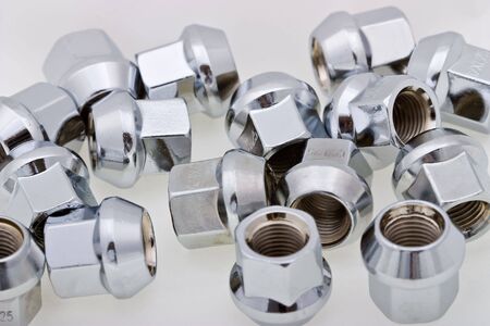 Close-up screw nuts to backgroundの写真素材