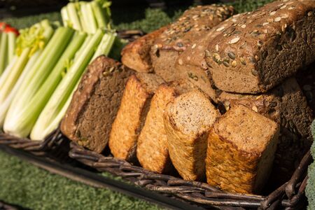 Bread in the basketの写真素材