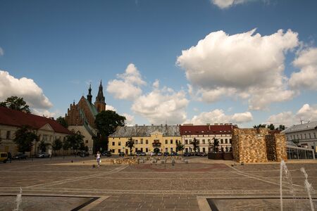 Marketplace in Olkusz Polandの写真素材