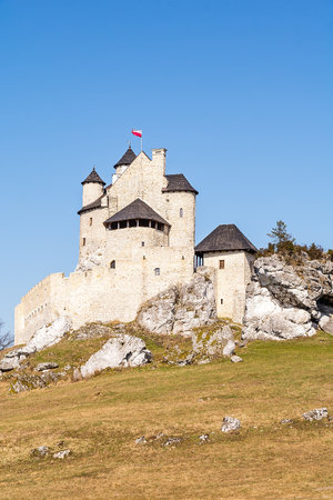Castle in Bobolice (Poland) from the half of the 14th century, by the king Casimir the Great. The fortress was completely rebuilt and reconstructed from 2002-2011.のeditorial素材