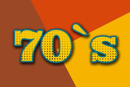 Inscription "70`s" on colorful backgroundの写真素材