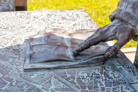 Monument of Juliusz Leo at Podgorze district in Krakow (Poland)のeditorial素材