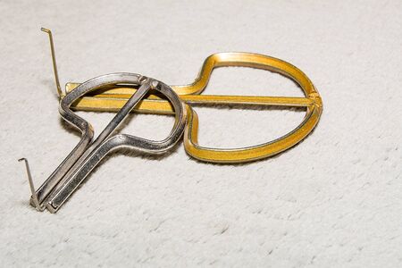 Two jew`s harp on the carpetの写真素材