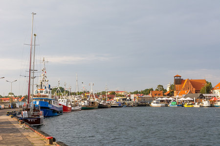 Hel, Poland - 9th september, 2019 - Ships in the seaport in Hel (Poland)のeditorial素材